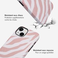 Selencia Coque arrière Vivid Tough iPhone 14 - Colorful Zebra Old Pink