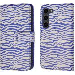 imoshion ﻿Étui de téléphone portefeuille Design Samsung Galaxy S23 - White Blue Stripes