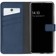 Selencia Étui portefeuille en cuir véritable Samsung Galaxy A32 (5G) - Bleu