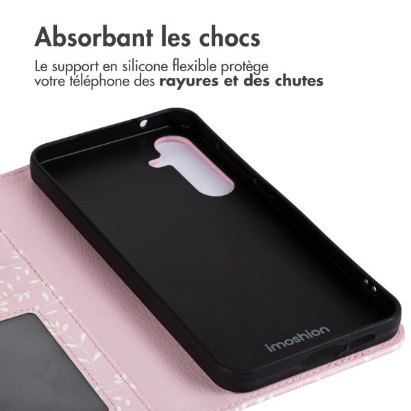 imoshion Étui de téléphone portefeuille Design Samsung Galaxy A55 - Pink Bazaar Flowers