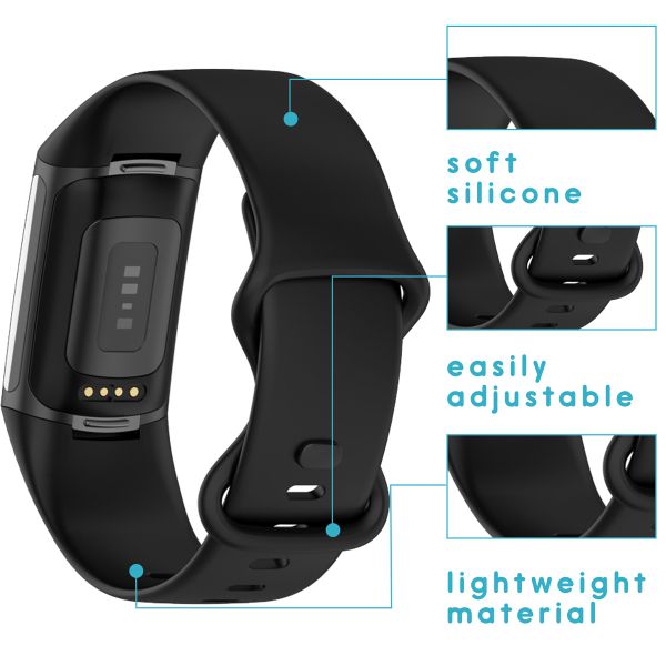 imoshion Bracelet silicone Fitbit Charge 5 / Charge 6 - Taille L - Noir