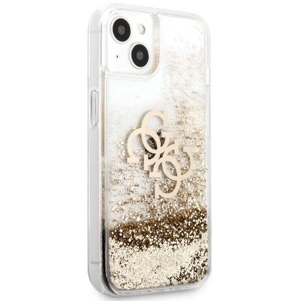 Guess Coque 4G Logo Liquid Glitter Apple iPhone 13 Mini - Doré
