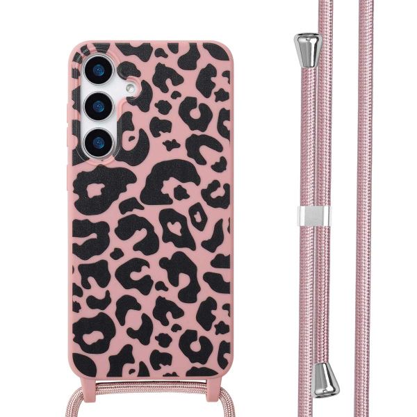 imoshion Coque design en silicone avec cordon Samsung Galaxy S25 Plus - Animal Pink