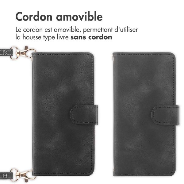 imoshion Etui de téléphone portefeuille avec cordon Samsung Galaxy A55 - Noir