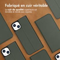 Accezz Étui de téléphone Slim Folio en cuir de qualité supérieure Apple iPhone 13 - Vert