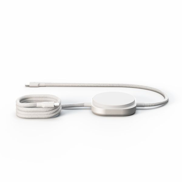 Zens Câble USB-C Pro 2 avec chargeur sans fil pour téléphone / earbuds - MagSafe et Qi2 - Blanc