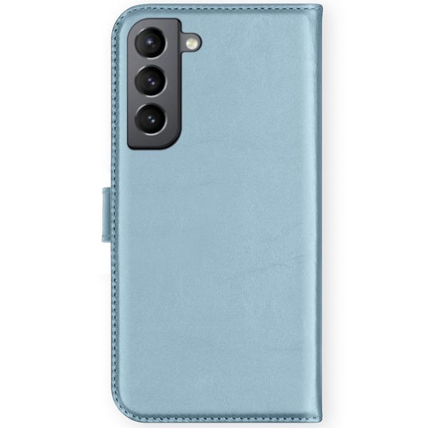 Selencia Étui portefeuille en cuir véritable Samsung Galaxy S21 FE - Bleu clair