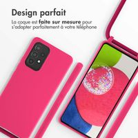 imoshion ﻿Coque en silicone avec cordon Samsung Galaxy A53 - Rose Fluo