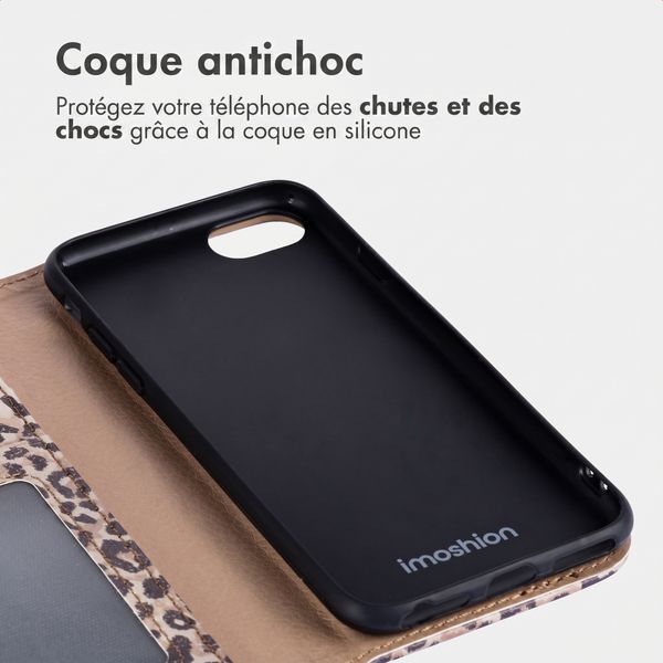 imoshion Étui de télephone portefeuille Design Apple iPhone SE (2022 / 2020) / 8 / 7 / 6(s) - Leopard Mood