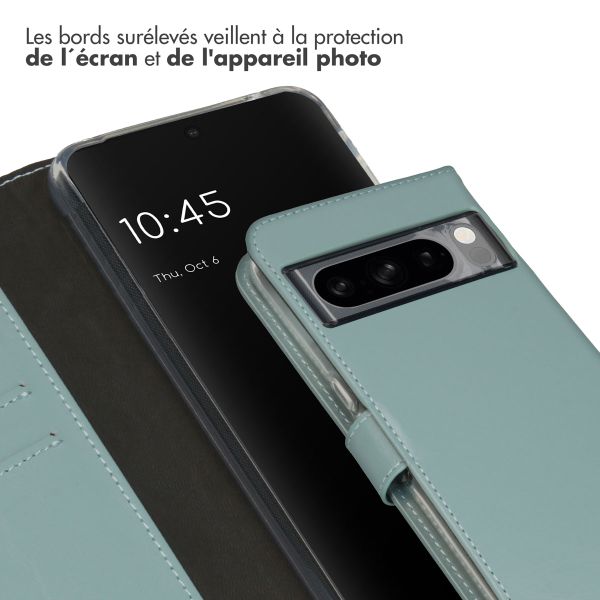 Selencia Étui portefeuille en cuir véritable Google Pixel 8 Pro - Air Blue
