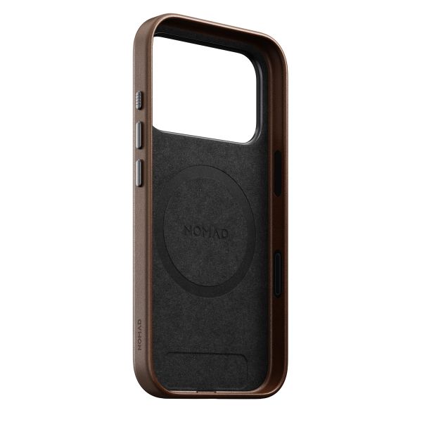 Nomad Coque arrière Traditional Leather avec MagSafe Apple iPhone 17 Pro - Marron