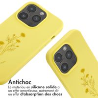 imoshion Coque design en silicone avec cordon Apple iPhone 14 Pro - Flower Yellow