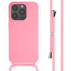 imoshion Coque en silicone avec cordon Apple iPhone 15 Pro - Rose
