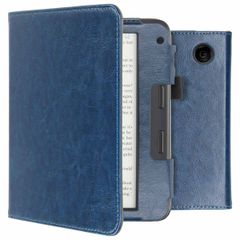 imoshion Étui de liseuse portefeuille en cuir végan Tolino Vision 6 - Bleu foncé