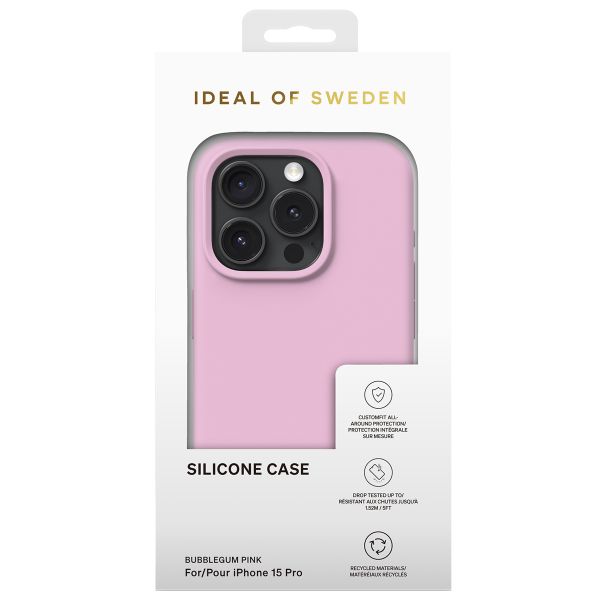 iDeal of Sweden Coque Silicone iPhone 15 Pro - Bubble Gum Pink