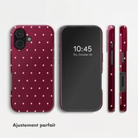 Selencia Coque arrière Vivid avec MagSafe Apple iPhone 16 - Happy Dots Burgundy