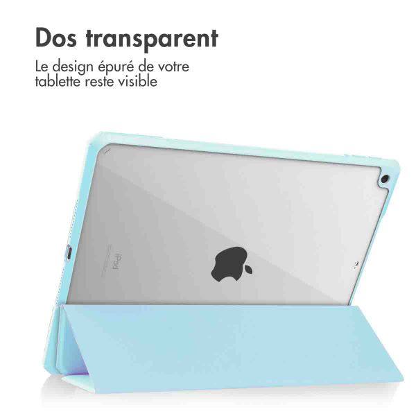 imoshion Coque tablette rigide Trifold Apple iPad 9 (2021) 10.2 pouces / iPad 8 (2020) 10.2 pouces / iPad 7 (2019) 10.2 pouces - Bleu clair