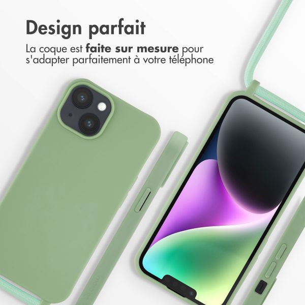 imoshion Coque en silicone avec cordon Apple iPhone 14 - Vert