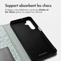 imoshion Étui de télephone portefeuille Design Samsung Galaxy A16 - Smoke Green Flowers