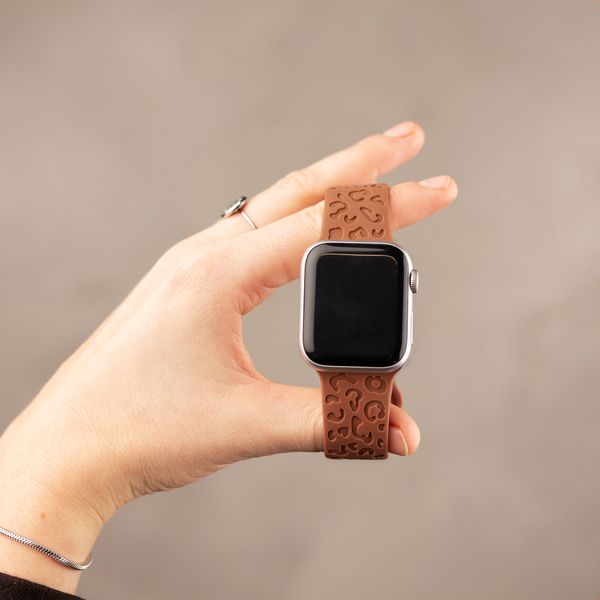 imoshion Bracelet en silicone imprimé léopard Apple Watch | 38/40/41/42 mm - Marron