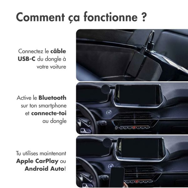imoshion Adapteur CarPlay - CarPlay sans fil pour Apple CarPlay et Android Auto