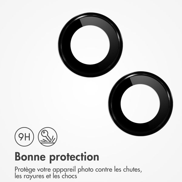 imoshion Lot de 2 protections d'objectif de caméra Apple iPhone 15 / 15 Plus - Noir