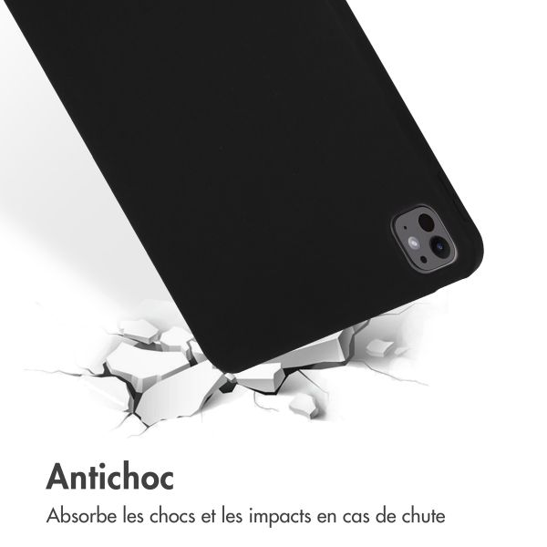 Accezz Coque Liquid Silicone avec porte-stylet Apple iPad Pro 11 (2025) M5 / (2024) M4 - Noir