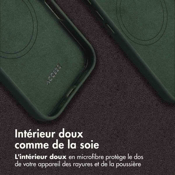 Accezz Coque MagSafe en cuir vintage Apple iPhone 16 Pro - Smokey Green
