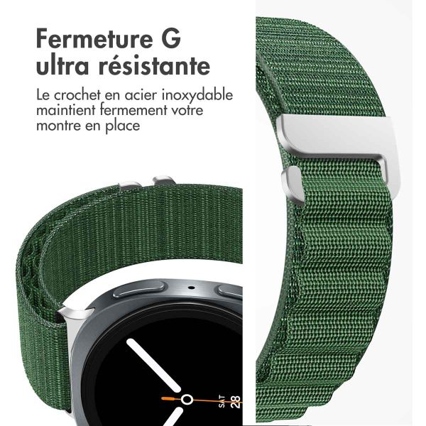 imoshion Bracelet en nylon Alpine Samsung Galaxy Watch 8 (40/44mm) / Classic (46mm) - Vert foncé