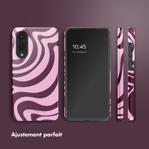 Selencia Coque arrière Vivid Samsung Galaxy S25 Edge - Wavy Swirl Pink Plum