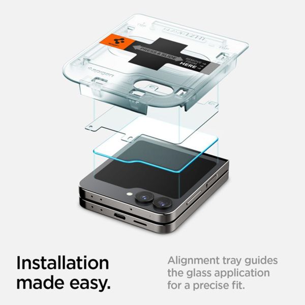 Spigen Protection d'écran en verre trempé GLAStR Fit 2 Paquets + Applicator Samsung Galaxy Z Flip 6 / Flip 7 FE