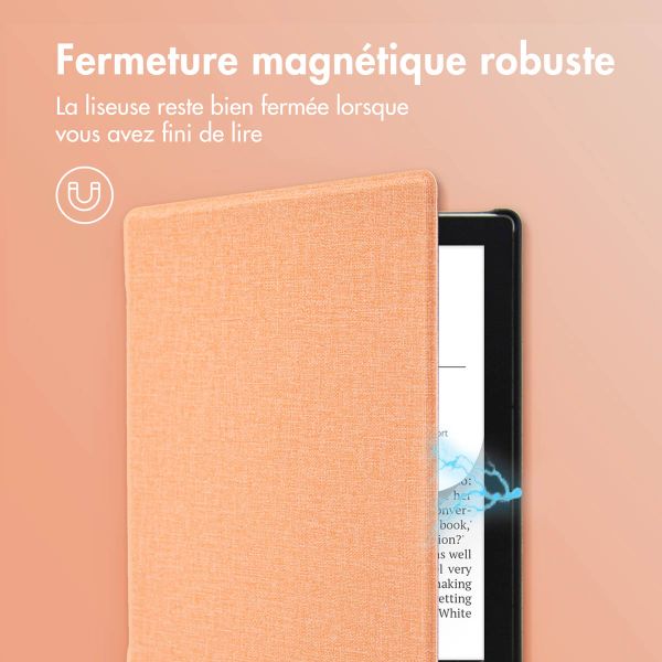 imoshion Étui de liseuse portefeuille Canvas Pocketbook Verse / Verse Pro / Verse Pro Color / Vivlio Light / Light HD - Peach