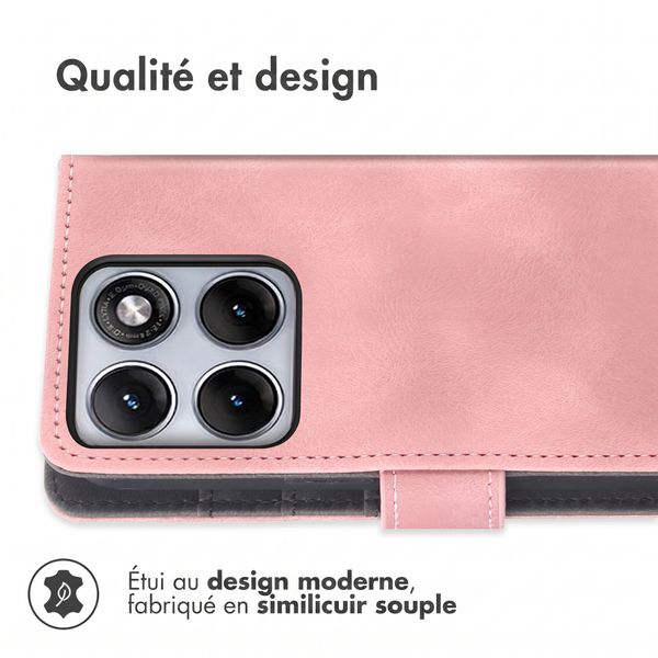 imoshion Etui de télephone portefeuille avec cordon Motorola Edge 70 Fusion - Rose