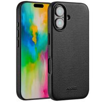 Accezz Coque arrière en cuir avec MagSafe Apple iPhone 16 - Onyx Black