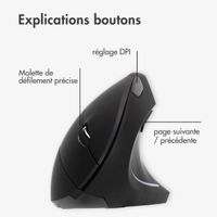 imoshion Souris ergonomique sans fil - Droitier - USB-A - Noir