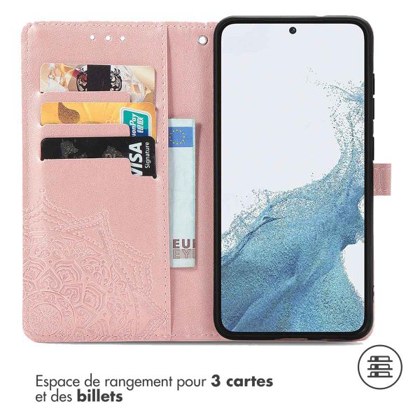 imoshion Etui de téléphone portefeuille Mandala Samsung Galaxy S23 - Rose Dorée