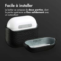 Accezz Coque en Cuir véritable Apple AirPods 4 - Noir