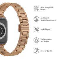 Selencia Bracelet à maillons fin en acier Apple Watch Series 1 t/m 9 / SE (38/40/41 mm) | Series 10 / 11 (42 mm) - Rose Doré