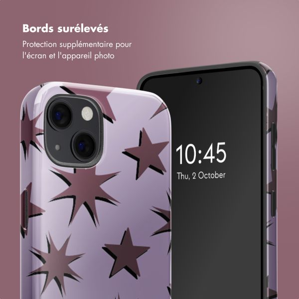 Selencia Coque arrière Vivid Tough avec MagSafe iPhone 13 - Stars Plum Lilac