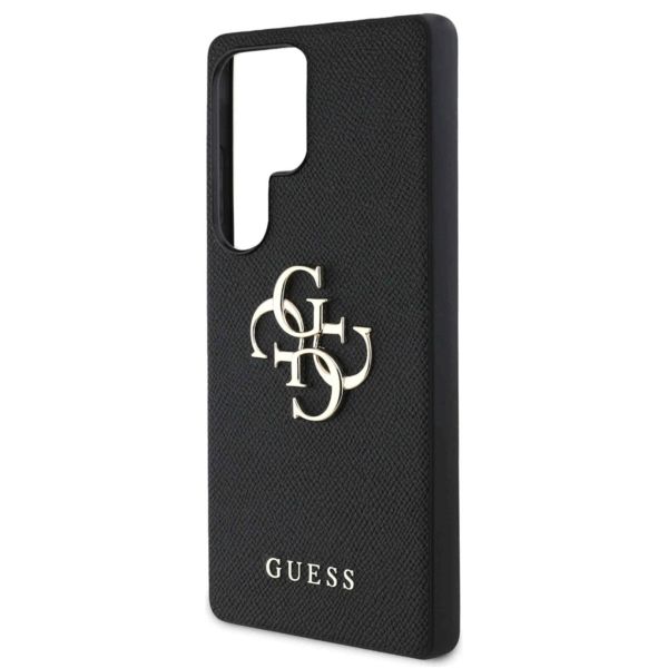 Guess Coque 4G Metal Logo Saffiano Samsung Galaxy S25 Ultra - Noir