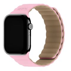 Holdit Bracelet en silicone magnétique Apple Watch Series 1 - 9 / SE (38/40/41 mm) | Series 10 / 11 (42 mm) - Pink / Beige