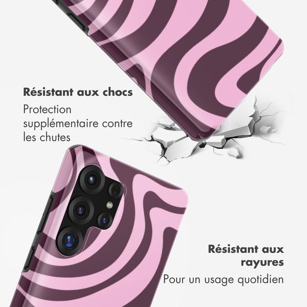 Selencia Coque arrière Vivid avec MagSafe Samsung Galaxy S25 Ultra - Wavy Swirl Pink Plum