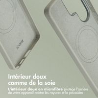 Accezz Coque arrière en cuir avec MagSafe Samsung Galaxy S26 Ultra - Light Grey