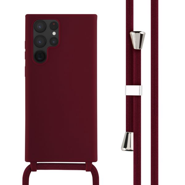 imoshion Coque en silicone avec cordon Samsung Galaxy S22 Ultra - Rouge foncé