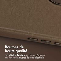 Accezz Coque arrière en cuir avec MagSafe Apple iPhone 17 - Marron café