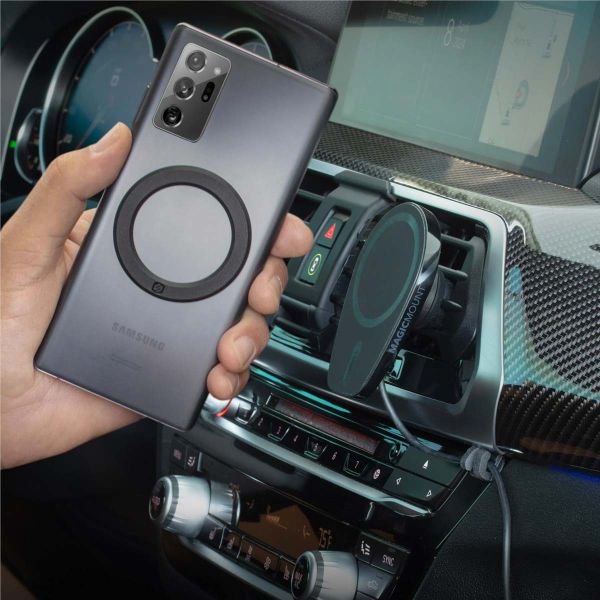 Scosche Magic Mount PRO (Gen 6) Chargeur de Voiture MagSafe Sans Fil – Tableau de Bord / Grille de ventilation - Noir