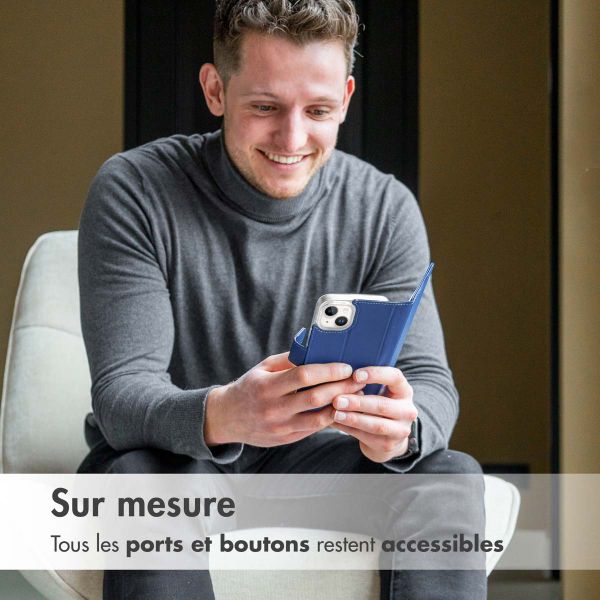 Accezz Étui de téléphone portefeuille Wallet Apple iPhone 13 Pro - Bleu foncé