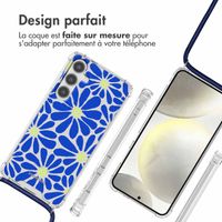 imoshion Coque Design avec cordon Samsung Galaxy S24 - Cobalt Blue Flowers Connect