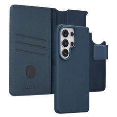 Accezz Étui de télephone portefeuille en cuir 2-en-1 avec MagSafe Samsung Galaxy S26 Ultra - Nightfall Blue