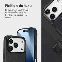 Accezz Étui de télephone portefeuille en cuir 2-en-1 avec MagSafe Apple iPhone 17 Pro - Onyx Black